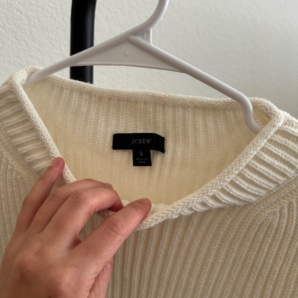 J.Crew Ivory Ribbed Mock Neck Sweater Size Small - Picture 4 of 6